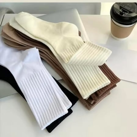 6'lı Ekonomik Paket Düz Renk Kolej Tenis Çorap Set