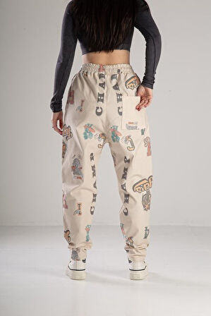 Tiger Desenli Gabardin Jogger Pantolon