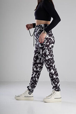 Yaprak Desenli Jogger Pantolon