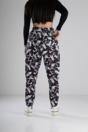 Yaprak Desenli Jogger Pantolon