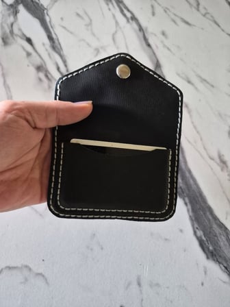 Gogo Erkek Kartlık Hakiki Deri El Yapımı Siyah