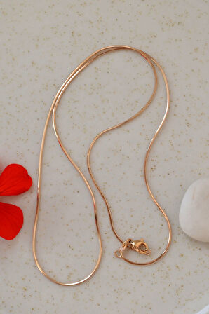 İnce İtalyan Zincir Rose Gold Renk 50 cm