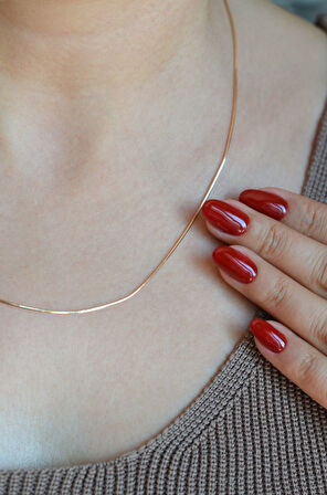 İnce İtalyan Zincir Rose Gold Renk 50 cm