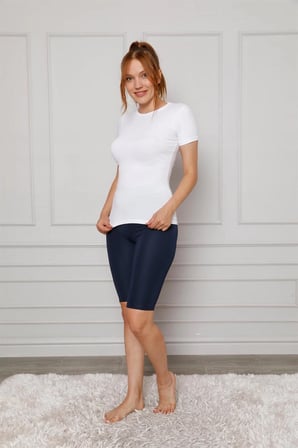 Microfiber Diz Üstü Tayt Lacivert MERY WOMAN