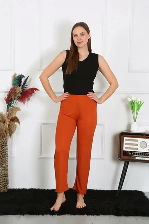 Kadın Pamuk Penye Tek Alt Pijama Kremit MERY WOMAN