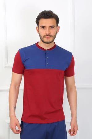 Erkek Penye 3'lü Parlamentmavi Parçalı Pijama Takımı MERY WOMAN