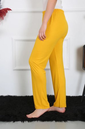 Kadın Pamuk Penye Tek Alt Pijama Sarı MERY WOMAN