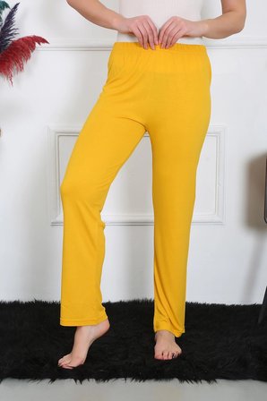 Kadın Pamuk Penye Tek Alt Pijama Sarı MERY WOMAN