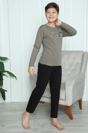 Erkek Çocuk Penye Pijama Takım Vizon MERY WOMAN