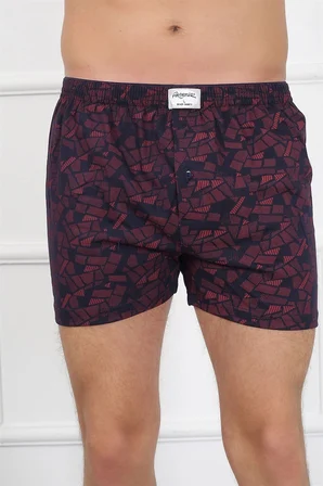 Erkek Penye Boxer Bordo - Lacivert MERY WOMAN