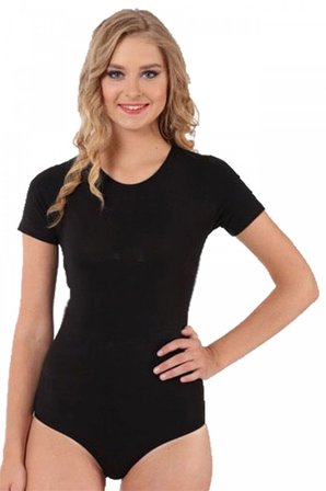 Bayan Kısa Kol Çıtçıtlı Body Siyah MERY WOMAN
