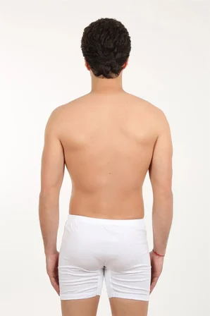 Erkek Paçalı Penye Boxer Beyaz MERY WOMAN
