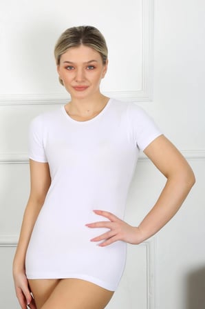Bayan Kısa Kol Body Beyaz MERY WOMAN