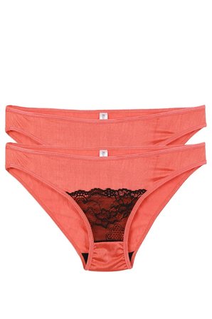 Kadın Mercan Rengi Dantel Detaylı 2'li Slip MERY WOMAN