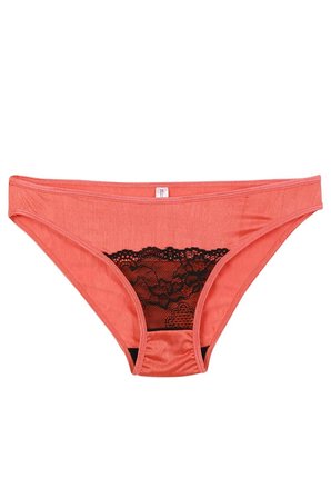 Kadın Mercan Rengi Dantel Detaylı 2'li Slip MERY WOMAN