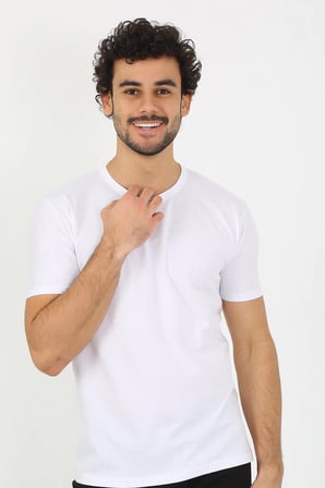 Erkek Sıfır Yaka Beyaz Penye Atlet MERY WOMAN
