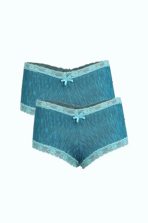 Kadın Pamuklu 2li Boxer Su Yeşili MERY WOMAN