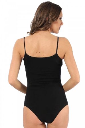 Bayan İp Askılı Çıtçıtlı Body Siyah MERY WOMAN