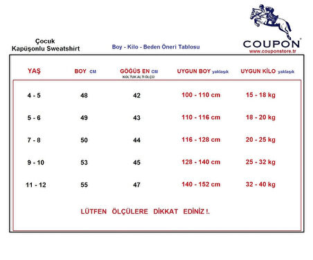 Çocuk Kapüşonlu Sweatshirt - Tarz / 8008