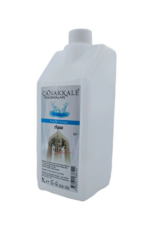 (Şeffaf Renksiz) Aqua (OKYANUS) Kolonyası - 1 Litre - Korumalı Kapak - Yeni Model