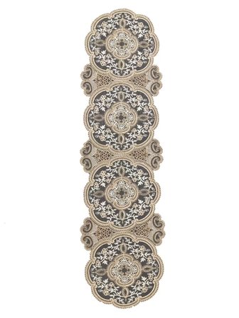Alya Model No124 Gold 5 Parça Salon Takımı Dantelli Masa Örtüsü Runner Seti