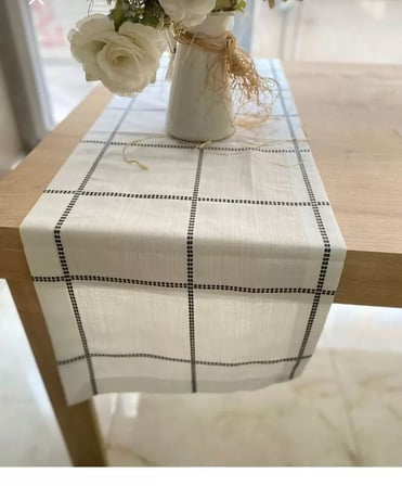 Belena Kahve Çizgili Tek Runner 30/130 cm Masa Örtüsü Runneri