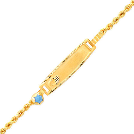 Kalpli Altın Halat Zincirli Çocuk Künyesi (CKN0028)