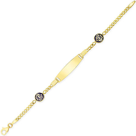 Altın İki Yanı Allah Yazılı Çocuk Künyesi (CKN0035)