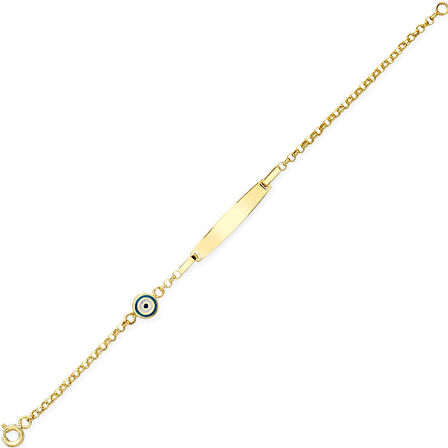 Nazar Detaylı Altın Bebek Künyesi (CKN0055)