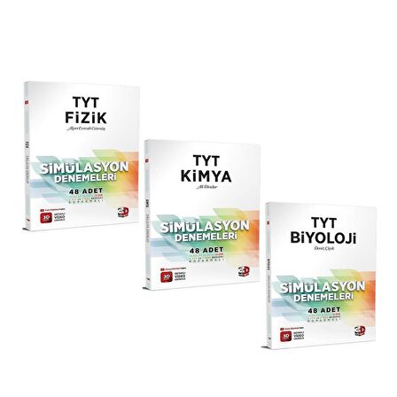3D Yayınları TYT Fizik Kimya ve Biyoloji Deneme Seti 3 Kitap