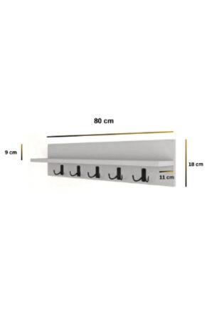 Portmanto Elbise Askılığı, Duvar Askılığı, Beyaz, 80 Cm Beyaz