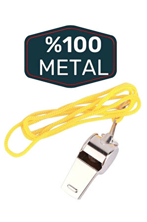 Tekli  Metal İpli Hakem ve Acil Durum (Deprem) Düdüğü Yüksek Sesli Dayanıklı Düdük Seti CKS-187-DDK