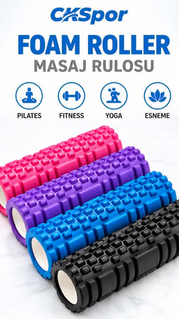 CKSPOR Foam Roller 30 cm Tırtıklı Masaj Rulosu Pilates Yoga Fitness Esneme ve Kas Masajı Egzersiz Ru