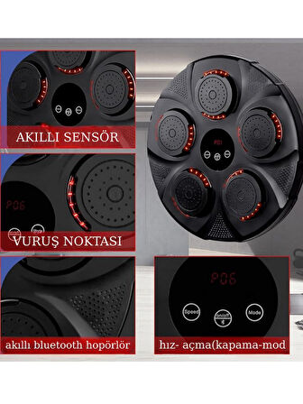 CKSporAkıllı Boks Eğitim Tahtası Boks Egzersiz Aleti Bluetooth Bağlantılı Boks Çalışma  Aleti 