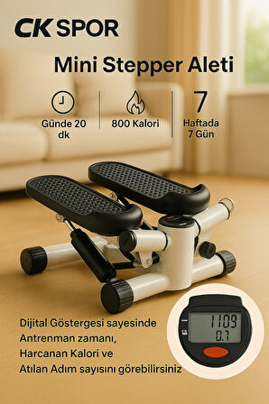 CKSpor Mini Stepper Fitness Twister  Step Aleti Direnç Lastikli Egzersiz Aleti  CKS-73