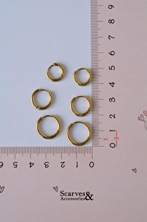 Minimal Gold Çelik Küpe Seti 6 Parça