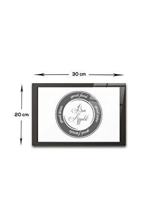 Cam Kesme Tahtası - Cam Kesme Tablası | Good Food - Beyaz Fon | 20cm x 30cm