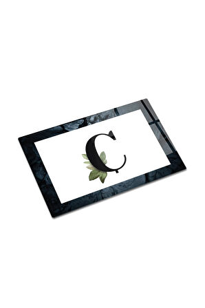 Cam Kesme Tahtası - Cam Kesme Tablası | Harfli Tasarım | C Harfi | 20cm x 30cm