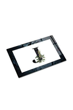 Cam Kesme Tahtası - Cam Kesme Tablası | Harfli Tasarım | J | 20cm x 30cm
