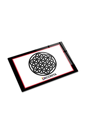Cam Kesme Tahtası - Cam Kesme Tablası | Logolu - Kırmızı - Siyah | 20cm x 30cm
