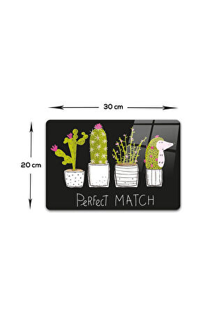 Cam Kesme Tahtası | Cam Kesme Tablası | Perfect Match | Siyah Fon | 20cm x 30cm