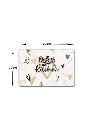 Cam Kesme Tahtası - Cam Kesme Tablası | Queen Of The Kitchen - Krem | 20cm x 30cm