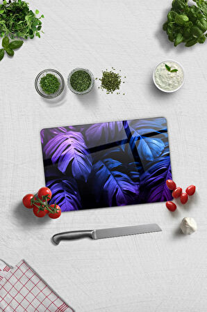 Cam Kesme Tahtası - Cam Kesme Tablası | Tropik Palmiye | 20cm x 30cm