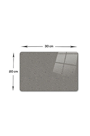 Cam Kesme Tahtası - Cam Kesme Tablası | Seramik Desen - Koyu Fon | 20cm x 30cm