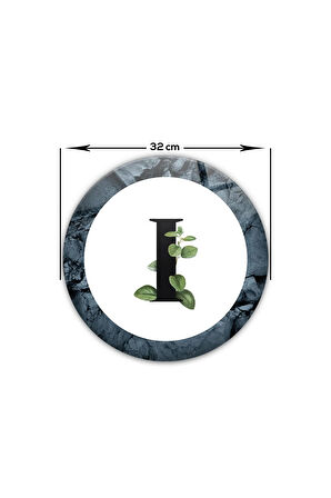 Cam Kesme Tahtası - Cam Kesme Tablası | Harfli Tasarım |I Harfi | Çap32cm