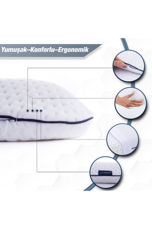 Visco Ortopedik Çocuk Yastığı 66x33 cm | 2+ Yaş Bebek ve Çocuklar İçin | Taşıma Çantası Hediyeli