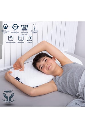 Visco Ortopedik Çocuk Yastığı 66x33 cm | 2+ Yaş Bebek ve Çocuklar İçin | Taşıma Çantası Hediyeli