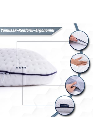Visco Ortopedik Çocuk Yastığı 66x33 cm | 2+ Yaş Bebek ve Çocuklar İçin | Ekstra Pamuk Kılıf Hediyeli