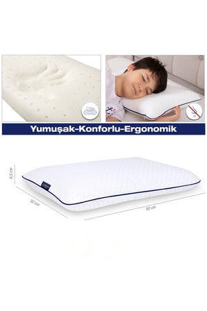 Visco Ortopedik Çocuk Yastığı 50x32 cm | 2+ Yaş Bebek ve Çocuklar İçin | OEKO-TEX Sertifikalı