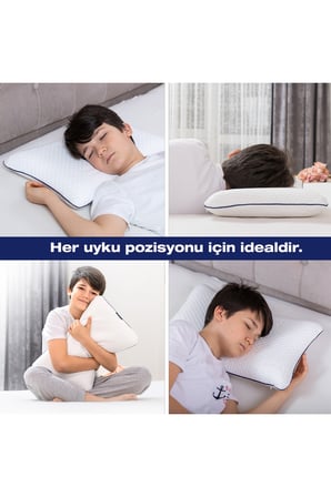 Visco Ortopedik Çocuk Yastığı 50x32 cm | 2+ Yaş Bebek ve Çocuklar İçin | OEKO-TEX Sertifikalı